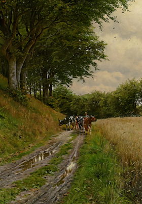 The Way Home painting Peder Mork Monsted