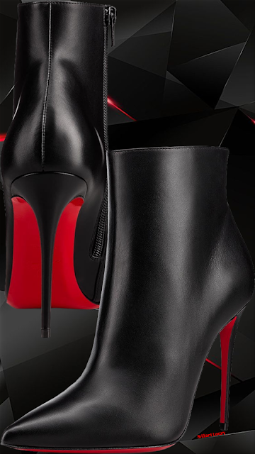♦Christian Louboutin black So Kate calf leather 100 mm ankle bootie #brilliantluxury