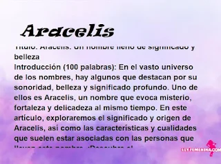 significado del nombre Aracelis