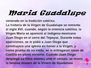 ▷ Significado del nombre Maria Guadalupe