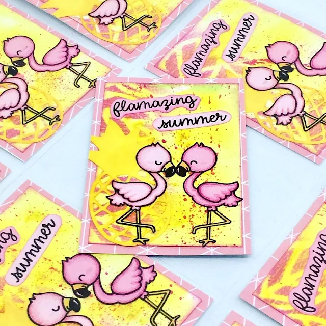 Sunny Studio Stamps: Fabulous Flamingos Customer Card by Tanja