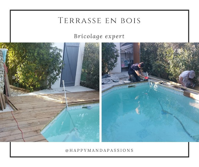 Terrasse bois pour plages de piscine avant après