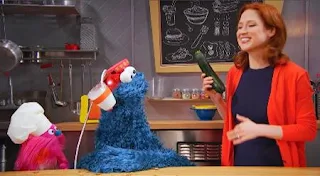 Cookie Monster's Foodie Truck. Ellie Kemper joins Cookie Monster and Gonger in the truck for game day. Sesame Street Episode, 5006 It's Only a Game, Season 50.