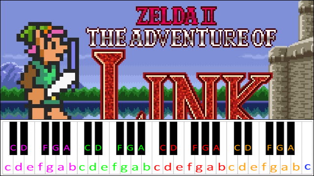 Overworld Theme (Zelda II: The Adventure of Link) Piano / Keyboard Easy Letter Notes for Beginners