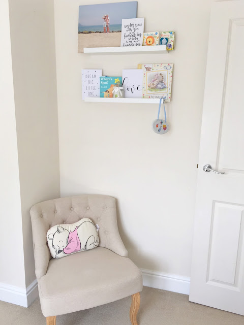 Gender neutral nursery inspiration, featuring neutral interiors styled with Disney themed characters and accessories