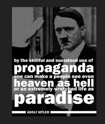 Goebbels commented on the use of the media. He was not saying the media of his time (radio, tv, and the filming of propaganda), was not inherently evil. He was referring to his use: it was only a method to spread the propaganda.