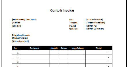 Contoh Invoice Jasa Service - Cara Ku Mu