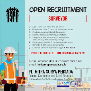 Lowongan Kerja PT Mitra Surya Persada