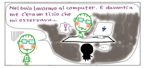 Nel buio lavoravo al computer. E davanti a me c’era un tizio che mi osservava…