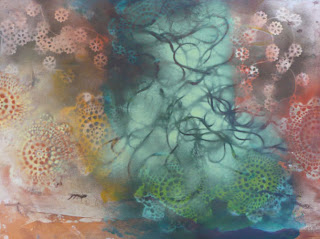 subsequently wind, mixed media on paper 2008 by Pat Goslee