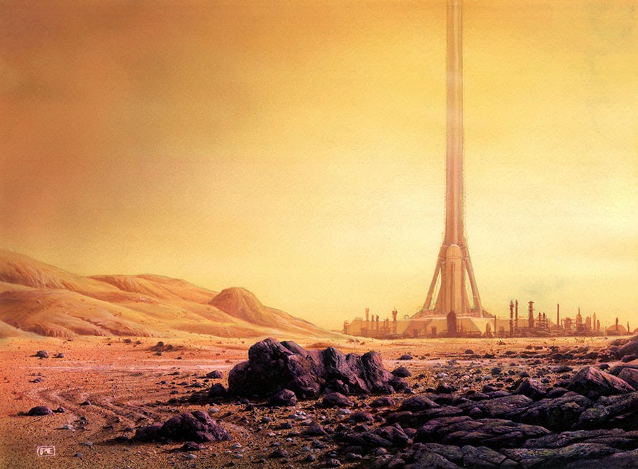 Space elevator from Mars by Peter Elson