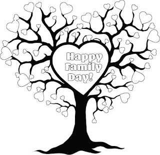 Happy family day printable coloring pages