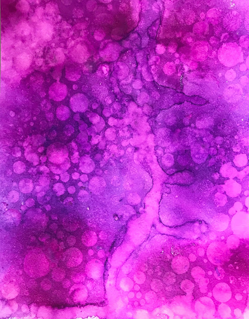 gorgeous color and glimmer, Dylusions Shimmer Sprays on Hahnemühle Bamboo mixed media paper