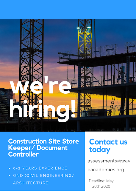 Vacancy for a Construction Site Store Keeper/ Document Controller 