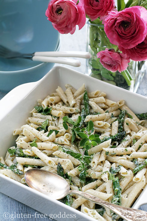 Gluten-Free Goddess Fresh Lemon Herb Pasta with Asparagus