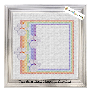 free paw print pet cross stitch pattern. 