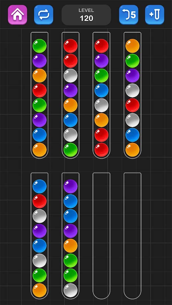 Sắp Xếp Bóng - Trò Chơi Đố Màu - game giải đố phân loại màu, xếp bóng a2