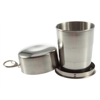 Mini Stainless Steel Portable Folding Collapsible Travel Cup 150ml with Clip HS