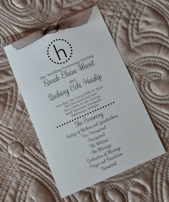 Layout Angie Wedding Program Ink Color Brown Paper Natural Linen