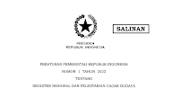 Peraturan Pemerintah Nomor 1 Tahun 2022 Tentang Register Nasional dan Pelestarian Cagar Budaya