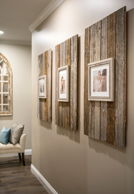 Modern Farmhouse Reclaimed Wood Backdrop for Picture Frames