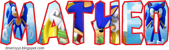 matheo diseño sonic, matheo nombre colorido con imagenes de Sonic, Nombre Matheo con diseño bonito para imprimir en camiseta, nombre Matheo con decoración bonita