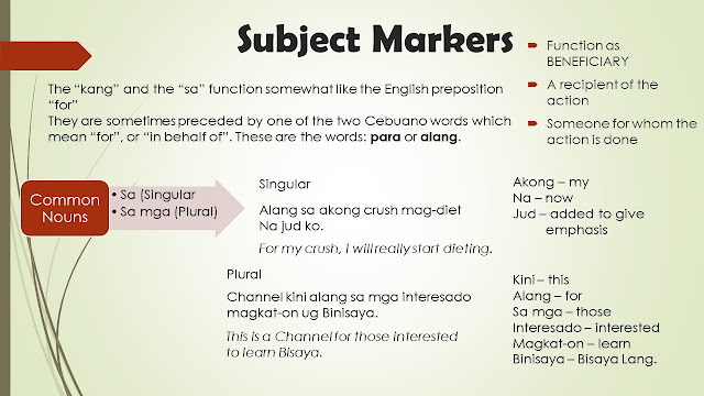 bisaya subject markers