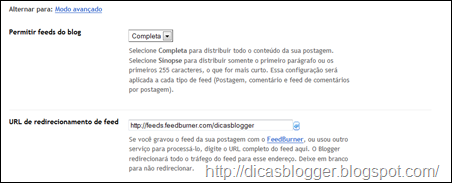 Configurando os feeds