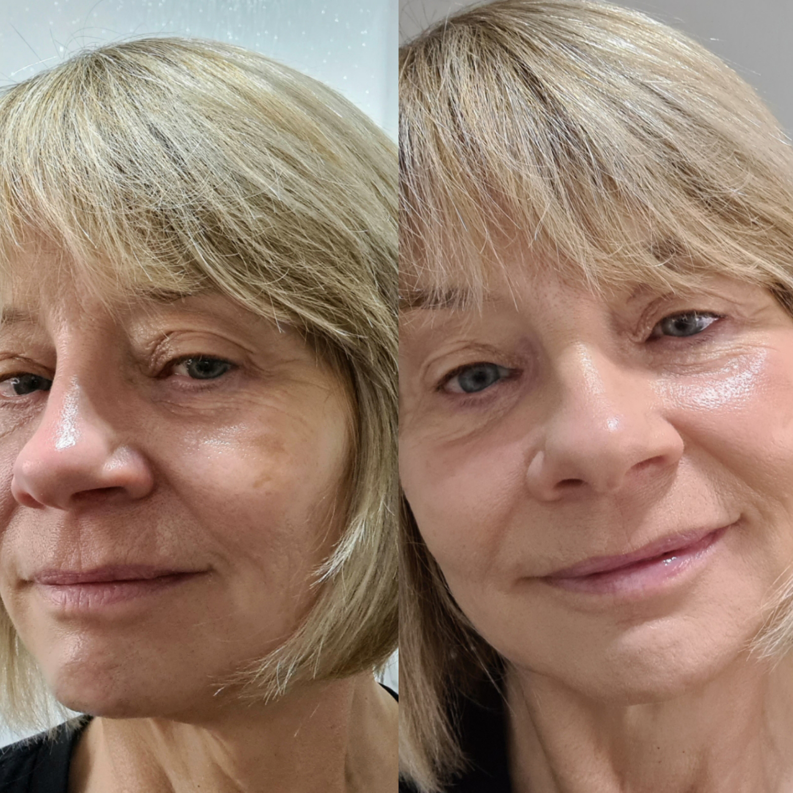 Before and after: using just three make-up products can make all the difference as over-50s style and beauty blogger Gail Hanlon, from Is This Mutton, demonstrates