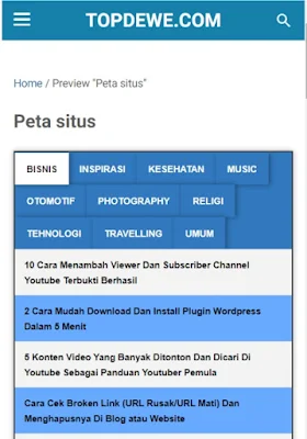 Cara membuat sitemap blog