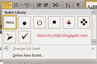 bullets pada microsoft word