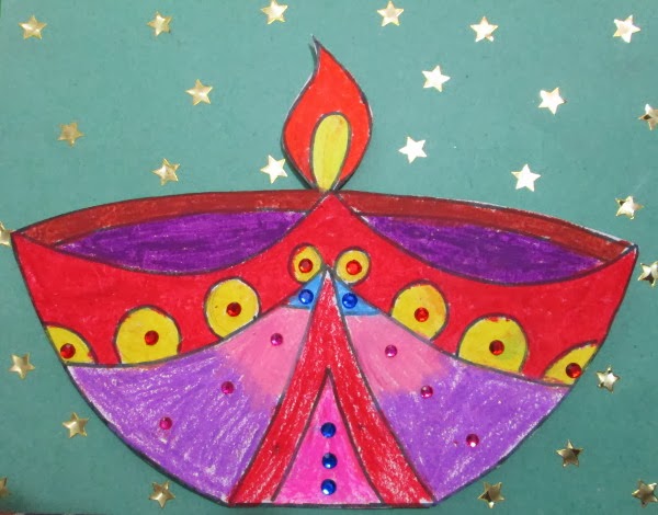 Diwali Diya with blue sky stock vector. Illustration of occasion - 16549168