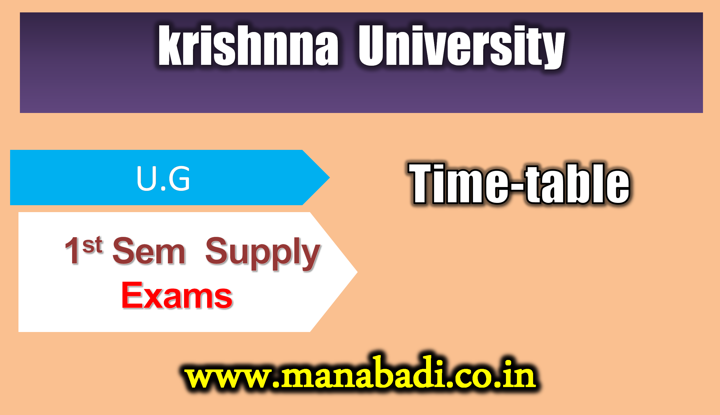 Krishna University UG 1st Sem Supply 2019-20 Batch Time Table