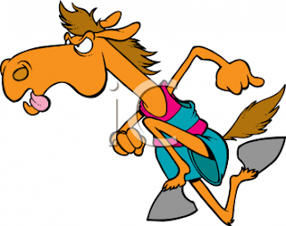  Cartoon Race horse Clip Art