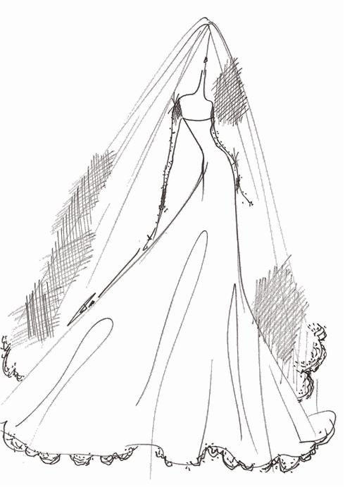 kate middleton wedding dress sketches. The gown sketches come from