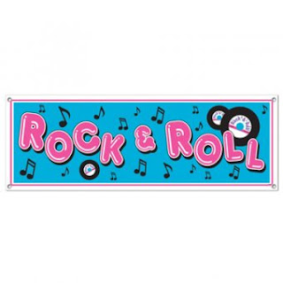 Rock and Roll Party Banner 5ft
