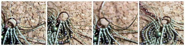 Making a larks head knot around a split ring.