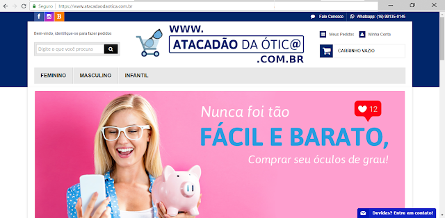 Site do Atacadão da Otica