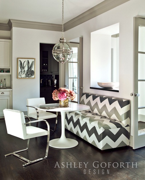 modern gray and white kitchen, gray crown molding