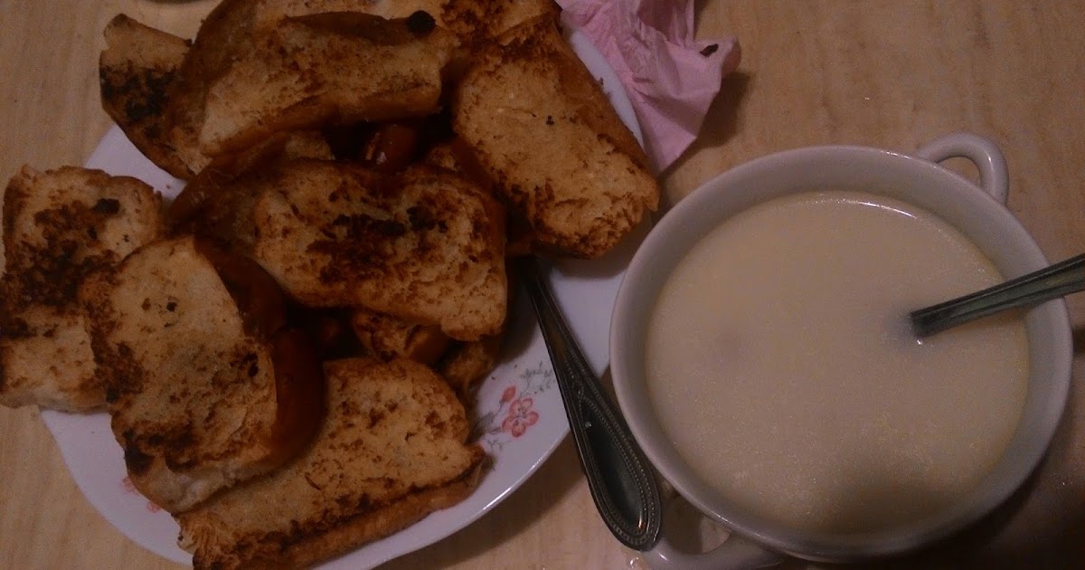 Roti Garlic dan sup krim ayam  Nutrisi Life dan PhD