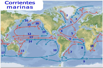 Principales corrientes marinas de nuestro planeta