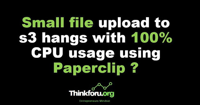 Cover Image of Small file upload to s3 hangs with 100% CPU usage using Paperclip