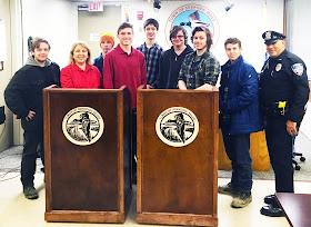 Tri-County Carpentry Students Build Oak Podiums for the Seekonk Police Department