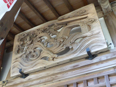 御机神社 拝殿 木彫り