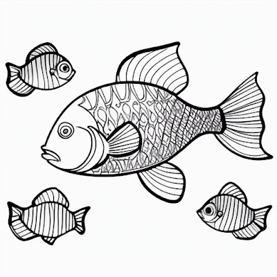 printable rainbow fish coloring page