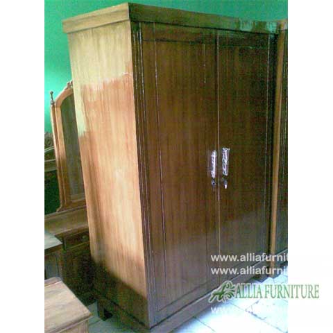 Lemari baju minimalis jati  2 pintu  polos  Allia Furniture