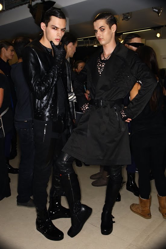 Josh Beech, Tom Nickon and Nicolas Ripoll Backstage at VERSACE