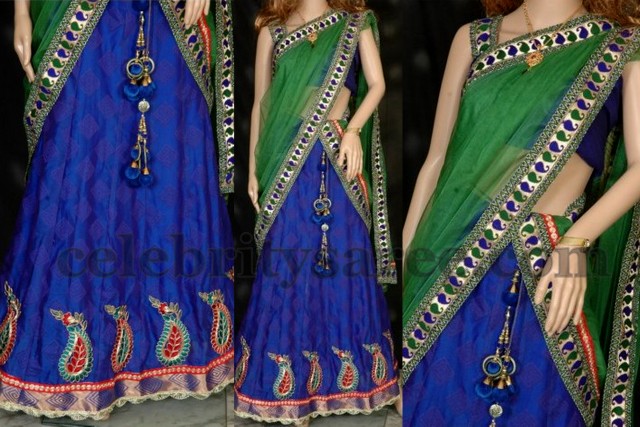 Blue Silk Latest Half Saree