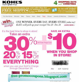 Free Printable Kohls Coupons