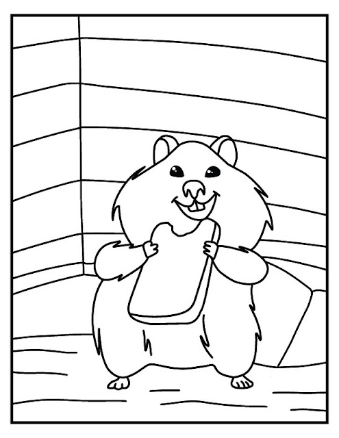Adorable cute hamster coloring pages